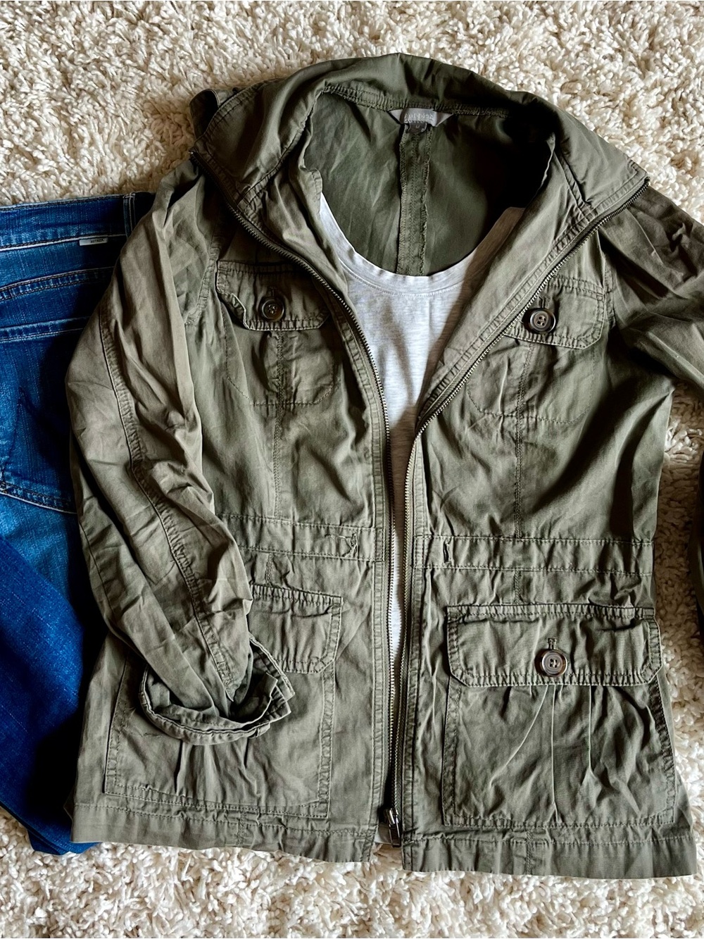 Rubbish Olive Utility Anorak Jacket